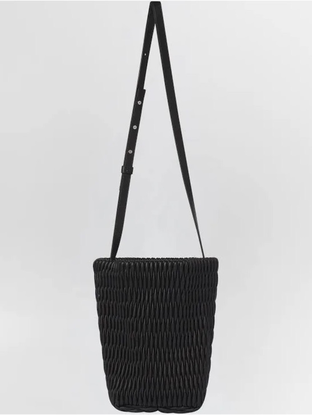 ALC Faye Black Woven Bucket Crossbody Bag